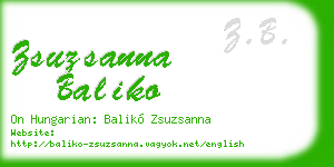 zsuzsanna baliko business card