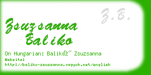 zsuzsanna baliko business card